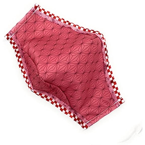Maskara by BengC Japanese Manga Anime Pink Ombre Nezuko Red White Trim ADULT MASK