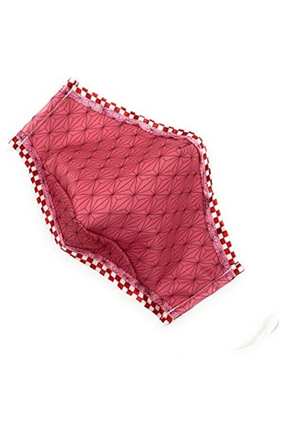Maskara by BengC Japanese Manga Anime Pink Ombre Nezuko Red White Trim ADULT MASK