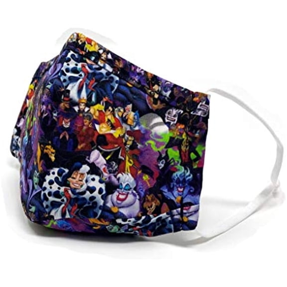 Maskara by BengC Villains Maleficent Ursula Cruella ADULT Face Mask with Nose Clip