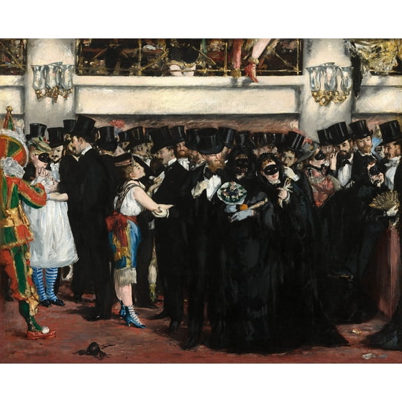 Masked Ball at the Opera by Edouard Manet - 12" x 18" Art Print Wall Decor
