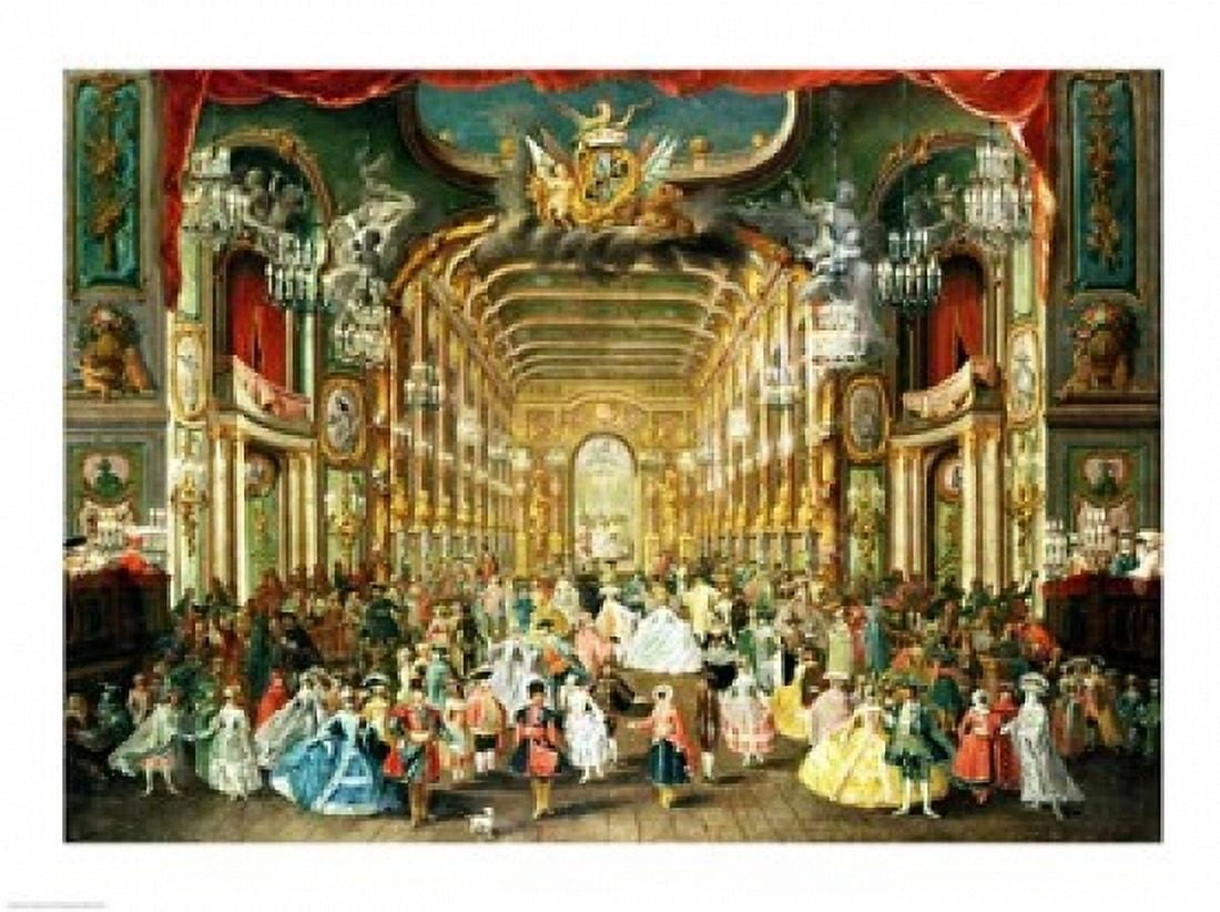 Masked Ball in the Hoftheater Bonn 1754 Canvas Art - Henri Rousseau (36 x 24)