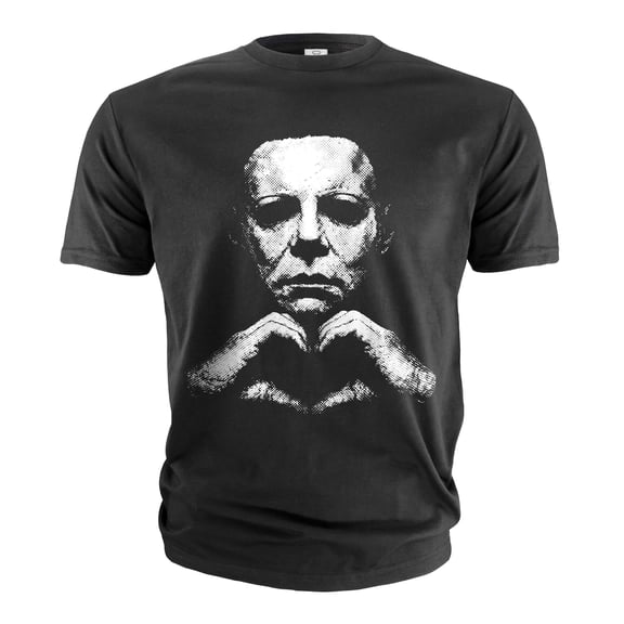 Masked Horror Shirt Heart Hands Scary Slasher Myers love Halloween Graphic Tee