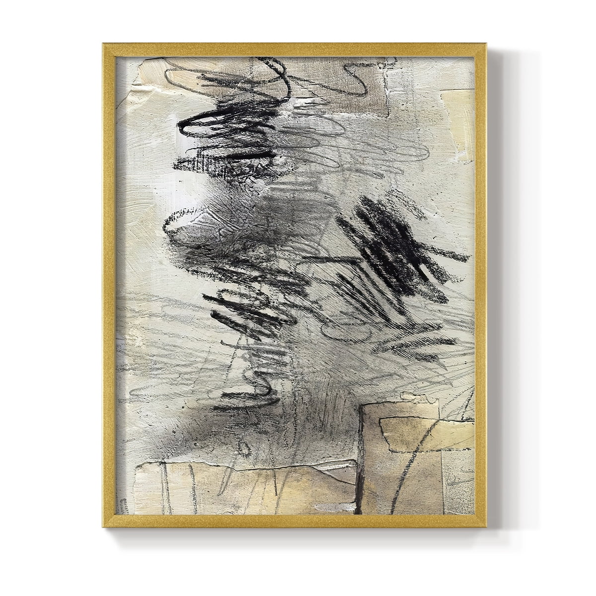 Masked Notes II Framed Print in Gold Solid Wood Framed Print No Nail Hanging