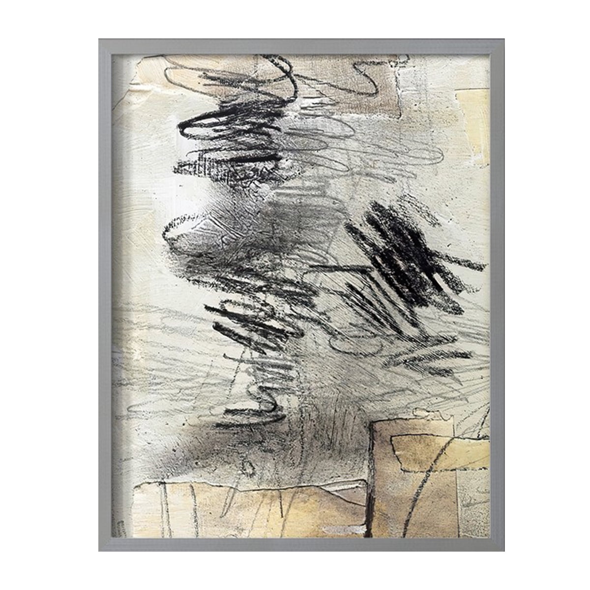Masked Notes II Framed Print in Gray Solid Wood Framed Print No Nail Hanging