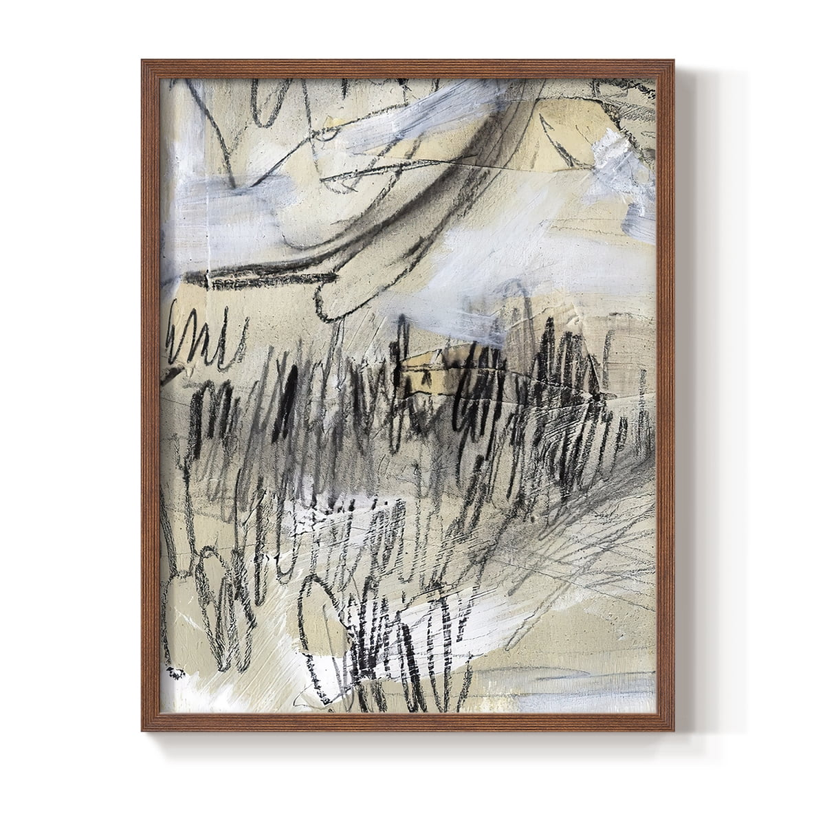 Masked Notes III Framed Print in Brown Solid Wood Framed Print No Nail Hanging