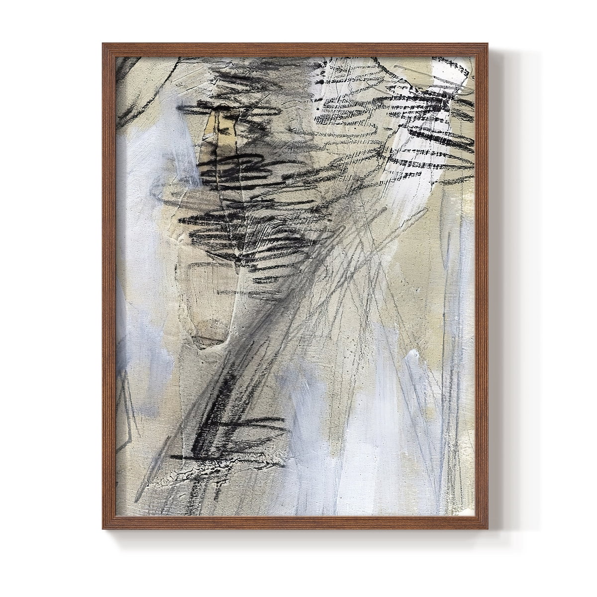 Masked Notes V Framed Print in Brown Solid Wood Framed Print No Nail Hanging