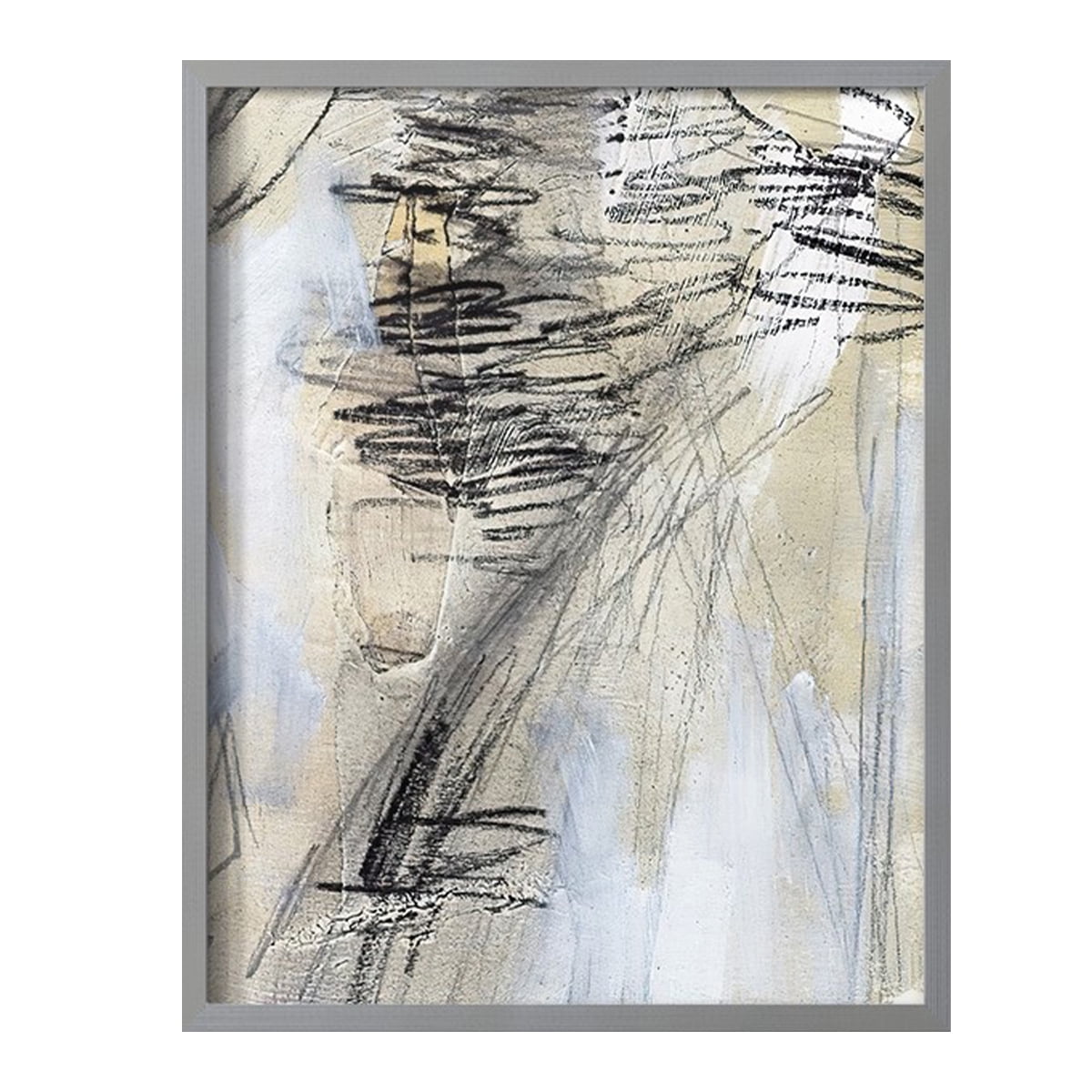 Masked Notes V Framed Print in Gray Solid Wood Framed Print No Nail Hanging
