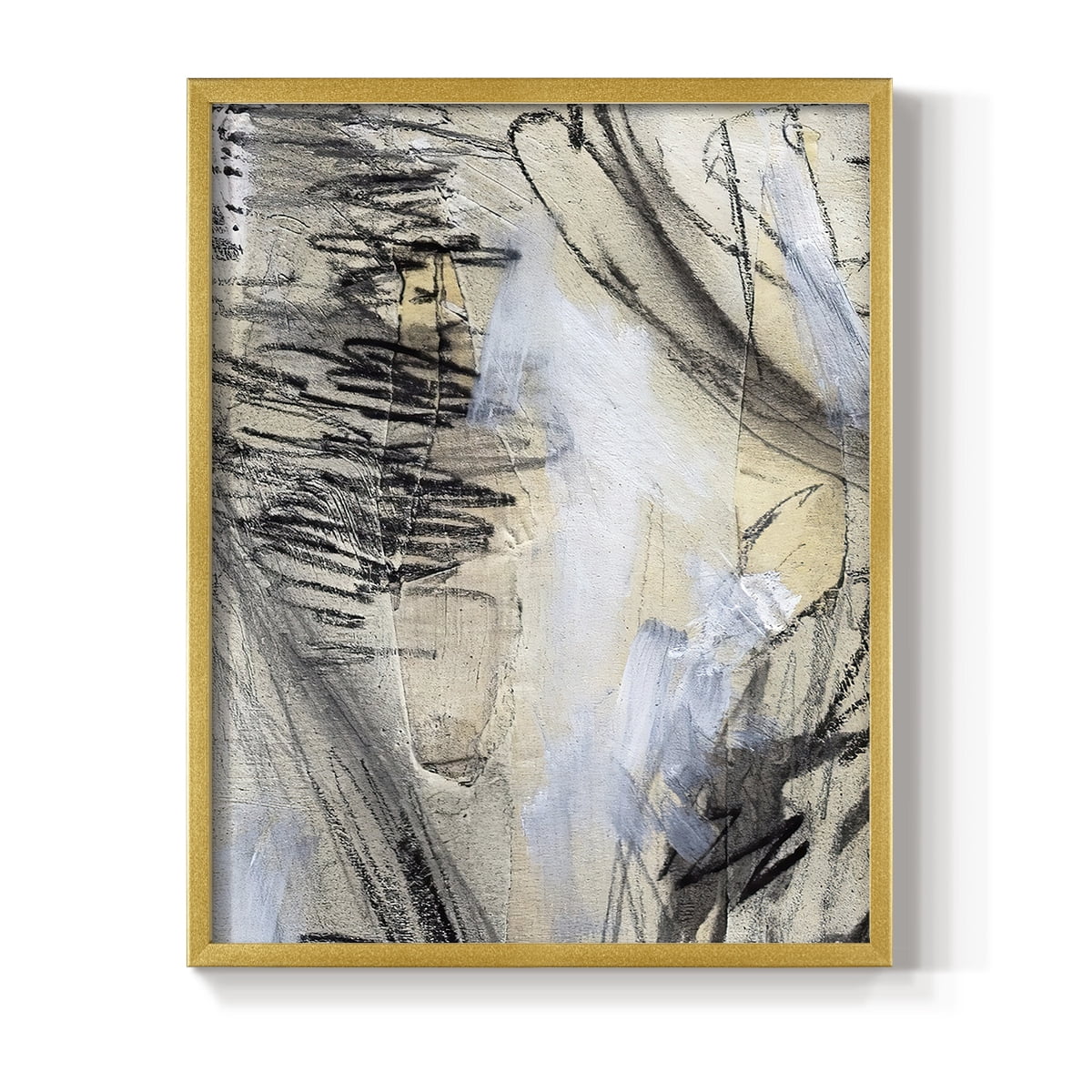 Masked Notes VI Framed Print in Gold Solid Wood Framed Print No Nail Hanging