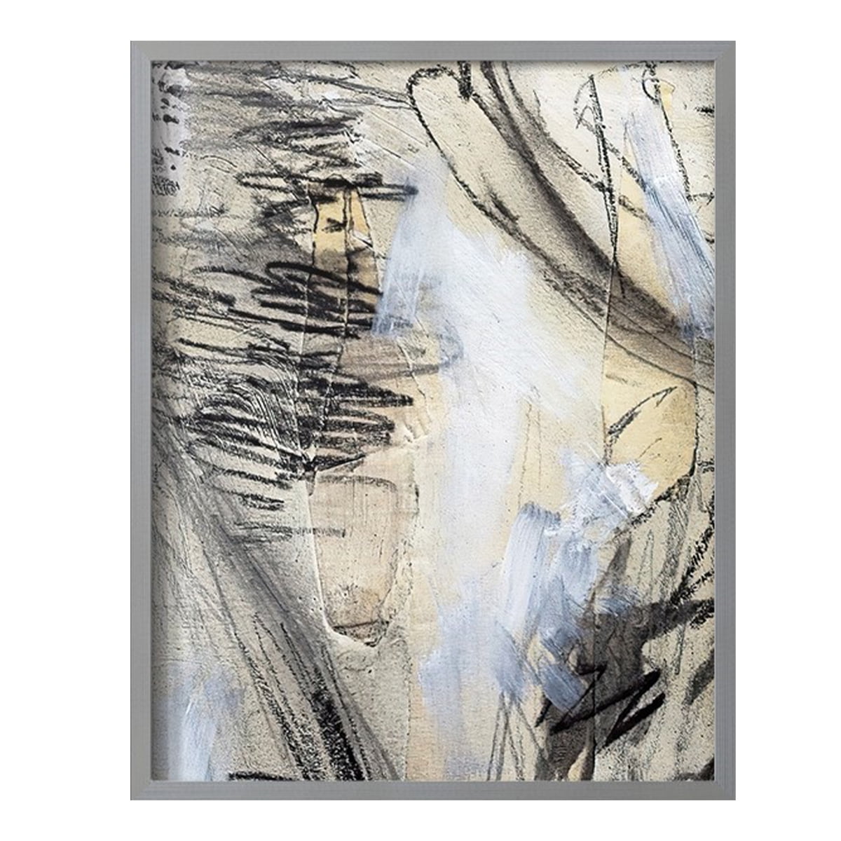 Masked Notes VI Framed Print in Gray Solid Wood Framed Print No Nail Hanging