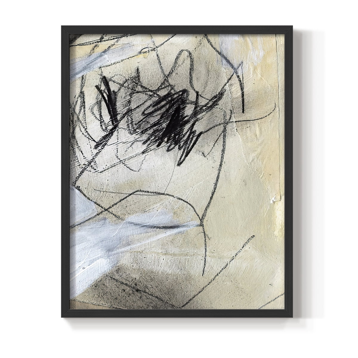 Masked Notes VII Framed Print in Black Solid Wood Framed Print No Nail Hanging