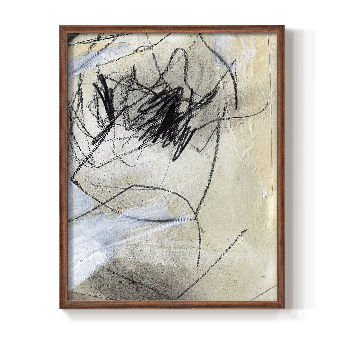 Masked Notes VII Framed Print in Brown Solid Wood Framed Print No Nail Hanging