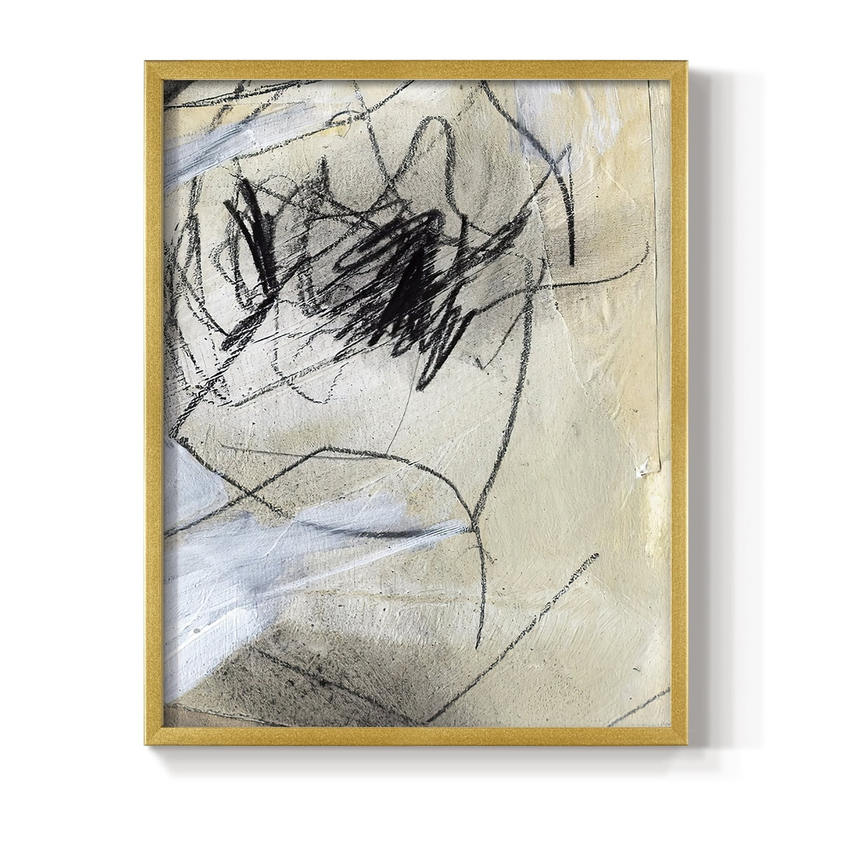 Masked Notes VII Framed Print in Gold Solid Wood Framed Print No Nail Hanging
