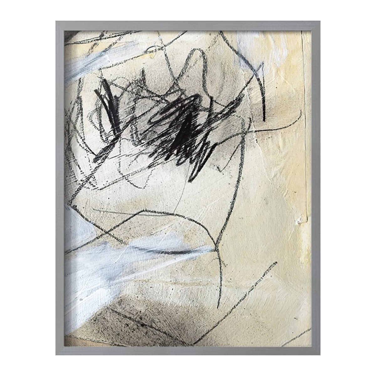Masked Notes VII Framed Print in Gray Solid Wood Framed Print No Nail Hanging