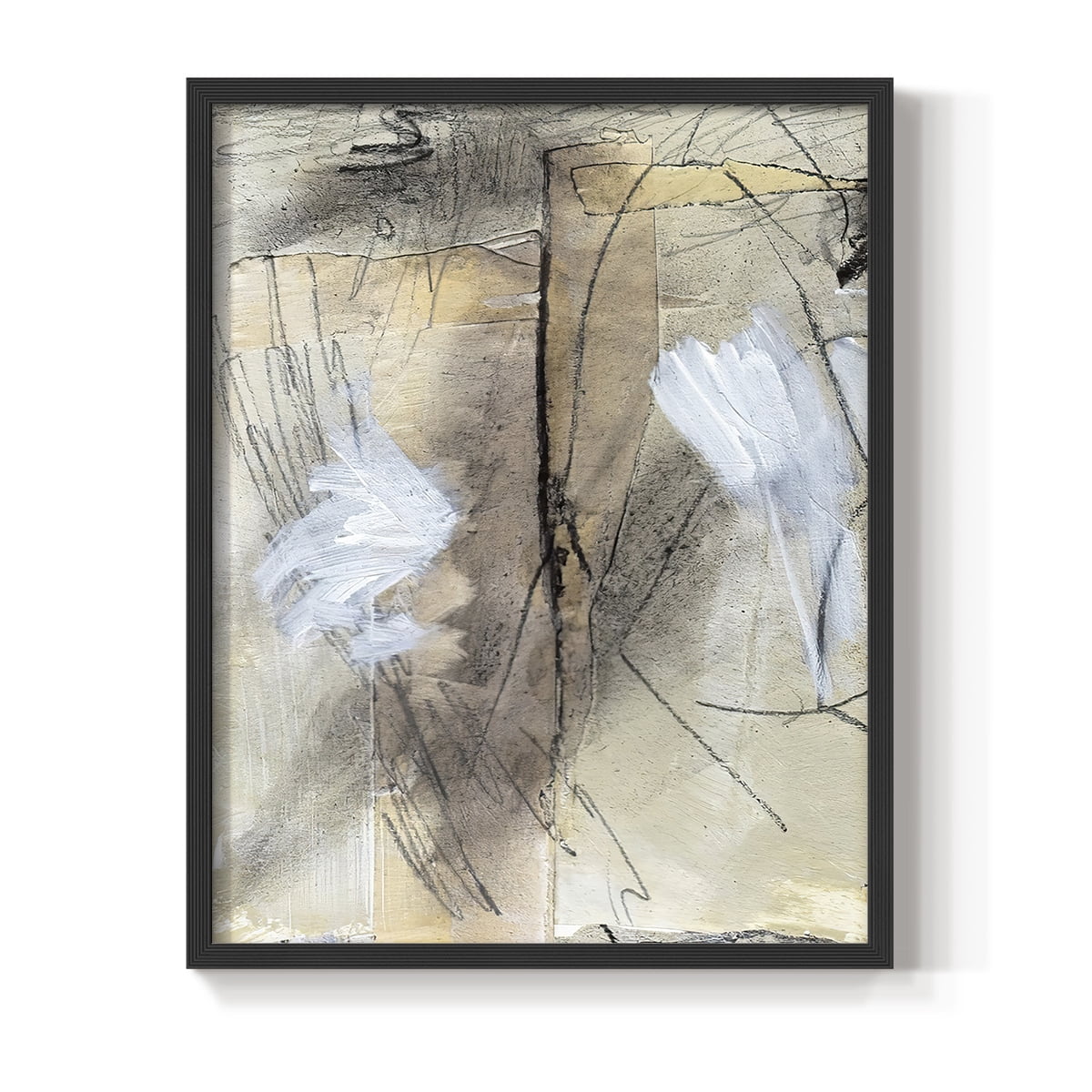 Masked Notes VIII Framed Print in Black Solid Wood Framed Print No Nail Hanging