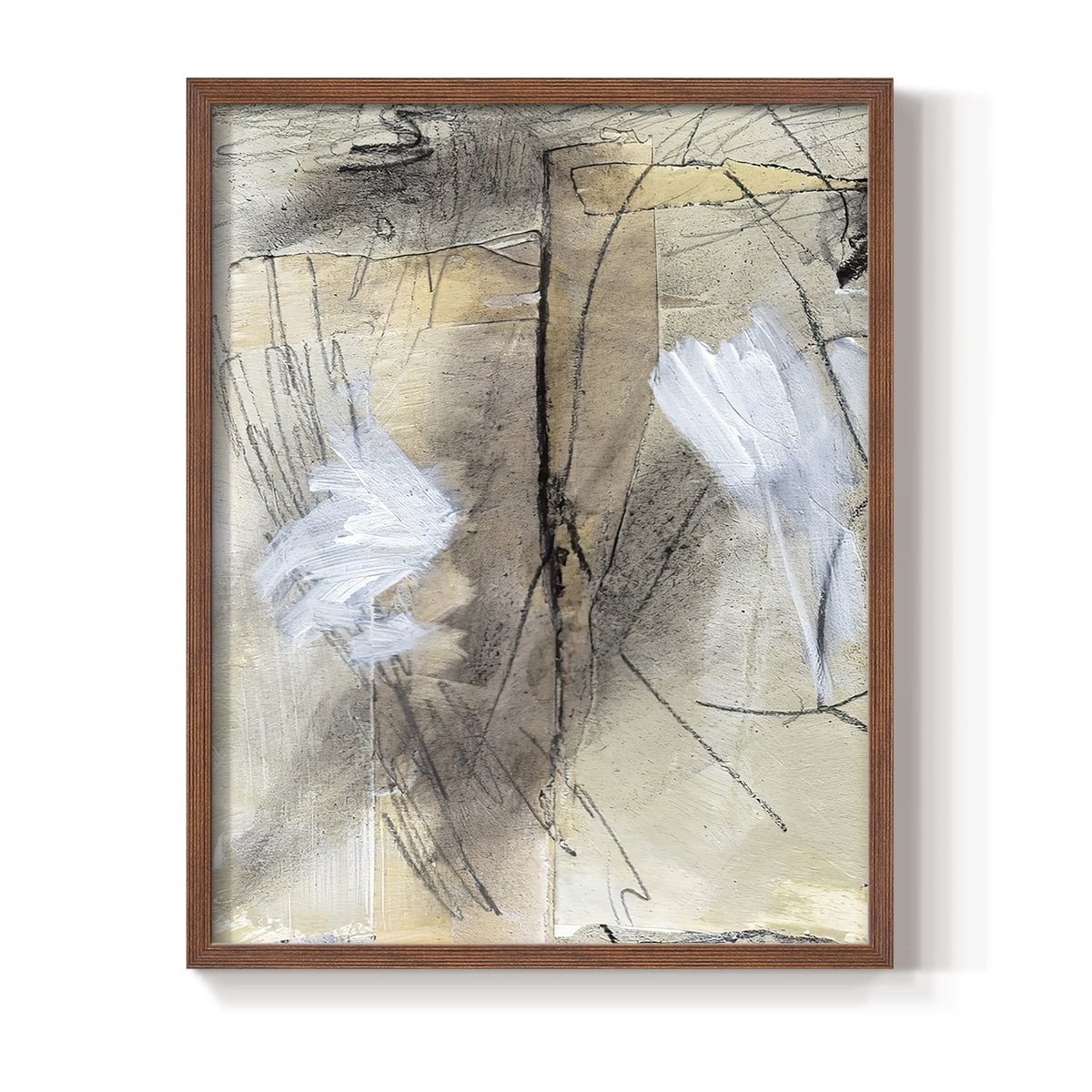 Masked Notes VIII Framed Print in Brown Solid Wood Framed Print No Nail Hanging