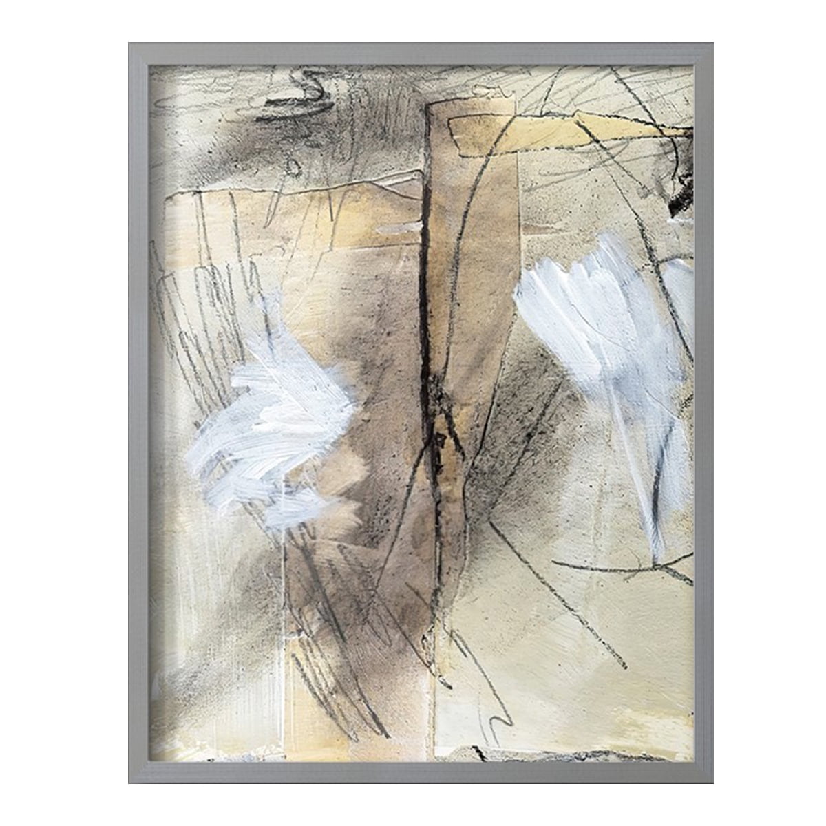 Masked Notes VIII Framed Print in Gray Solid Wood Framed Print No Nail Hanging