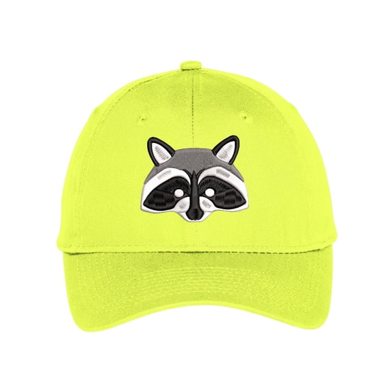 Masked Raccoon Trash Panda Head Low Profile Cotton Adjustable Baseball Cap Dad Hat for Men Women Embroidered Design - Yellow