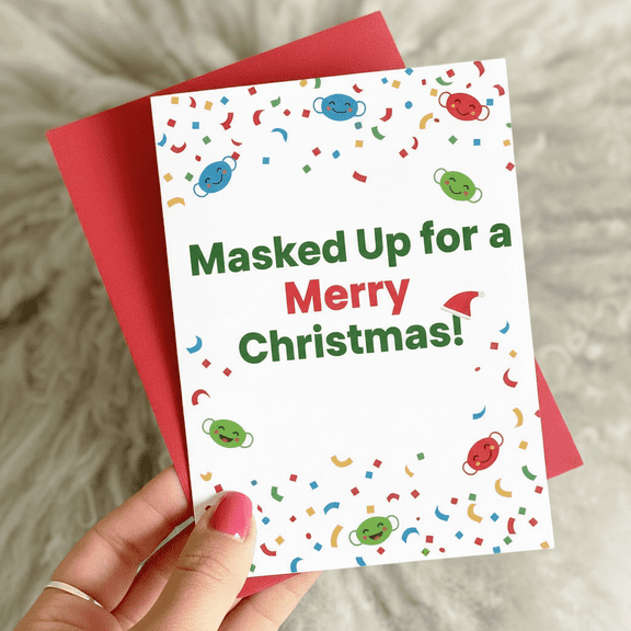 Masked Up for a Merry Christmas Card