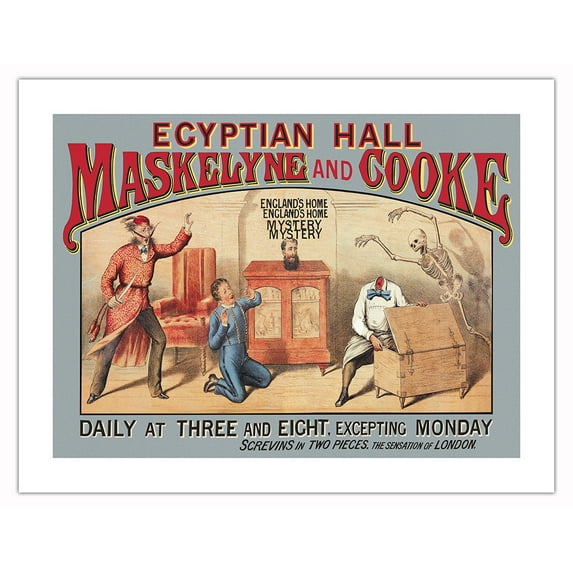 Maskelyne and Cooke - Egyptian Hall - Vintage Magic Poster c.1879 - Bamboo Fine Art 290gsm Paper (Unframed) 17x22in
