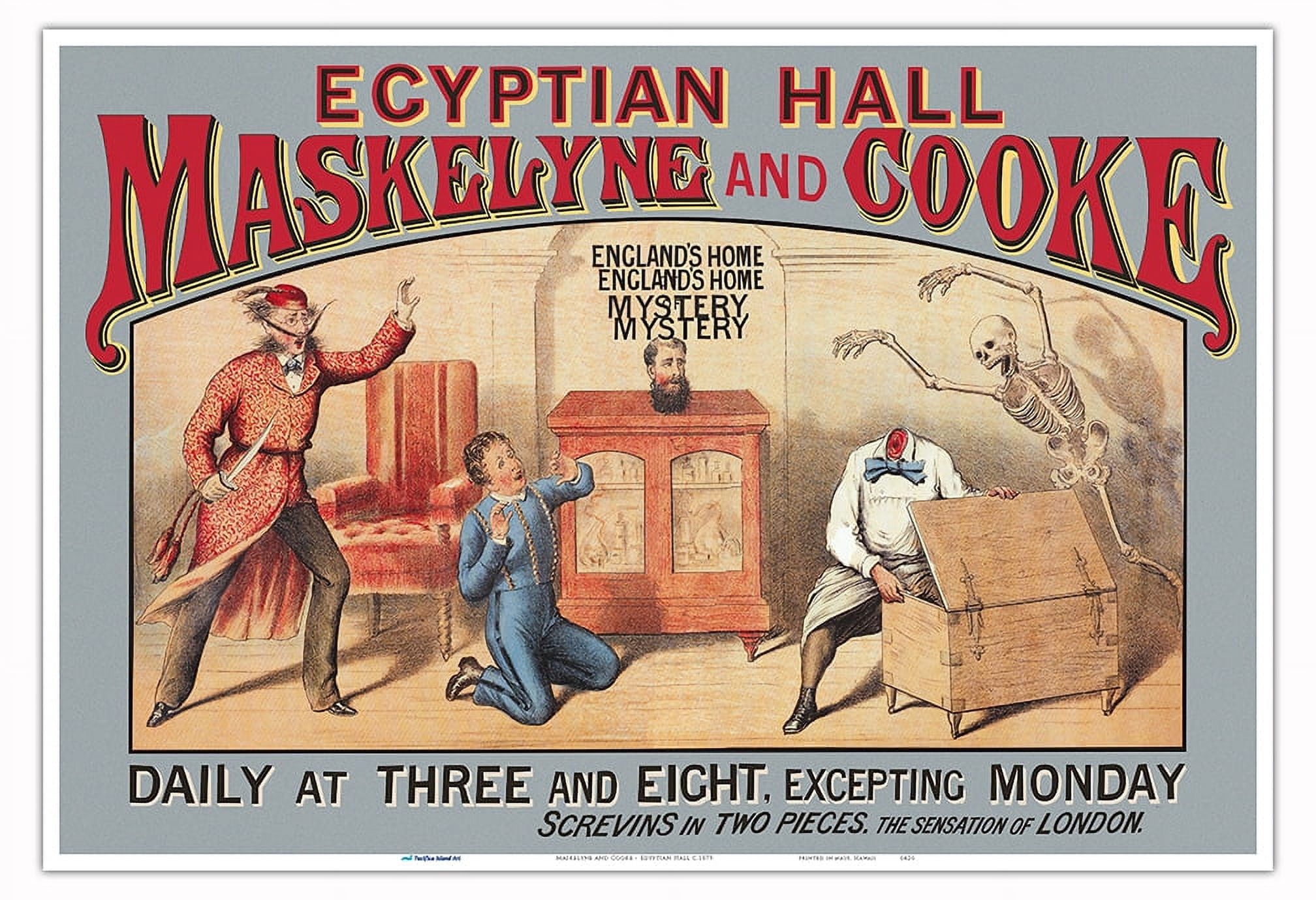 Maskelyne and Cooke - Egyptian Hall - Vintage Magic Poster c.1879 ... Maskelyne and Cooke - Egyptian Hall - Vintage Magic Poster c.1879 ...