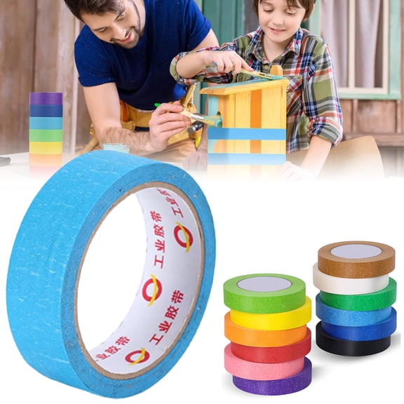 Masking Tape 1Cm X 20M Colorful Adhesive Paper Roll For Painting Decorating Diy Craft Use