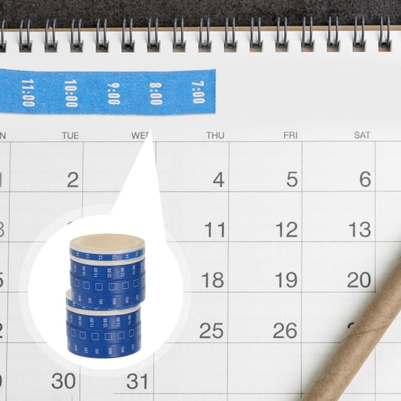 Masking Washi Tape Set Day of the Week Washi Tape Date Week Time Grid Washi Paper Tapes Decorative Stationery Masking Tape Planner Sticker 8 Rolls