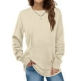 thumbnail image 1 of Maskion Sweatshirts for Women Crewneck Long Sleeve Shirts Tunic Tops for Leggings,S Apricot, 1 of 4
