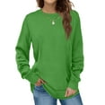 thumbnail image 1 of Maskion Sweatshirts for Women Crewneck Long Sleeve Shirts Tunic Tops for Leggings,XL Green, 1 of 4