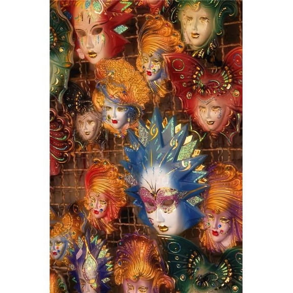 Masks On Display in Italy Poster Print by Carson Ganci, 22 x 34 - Large