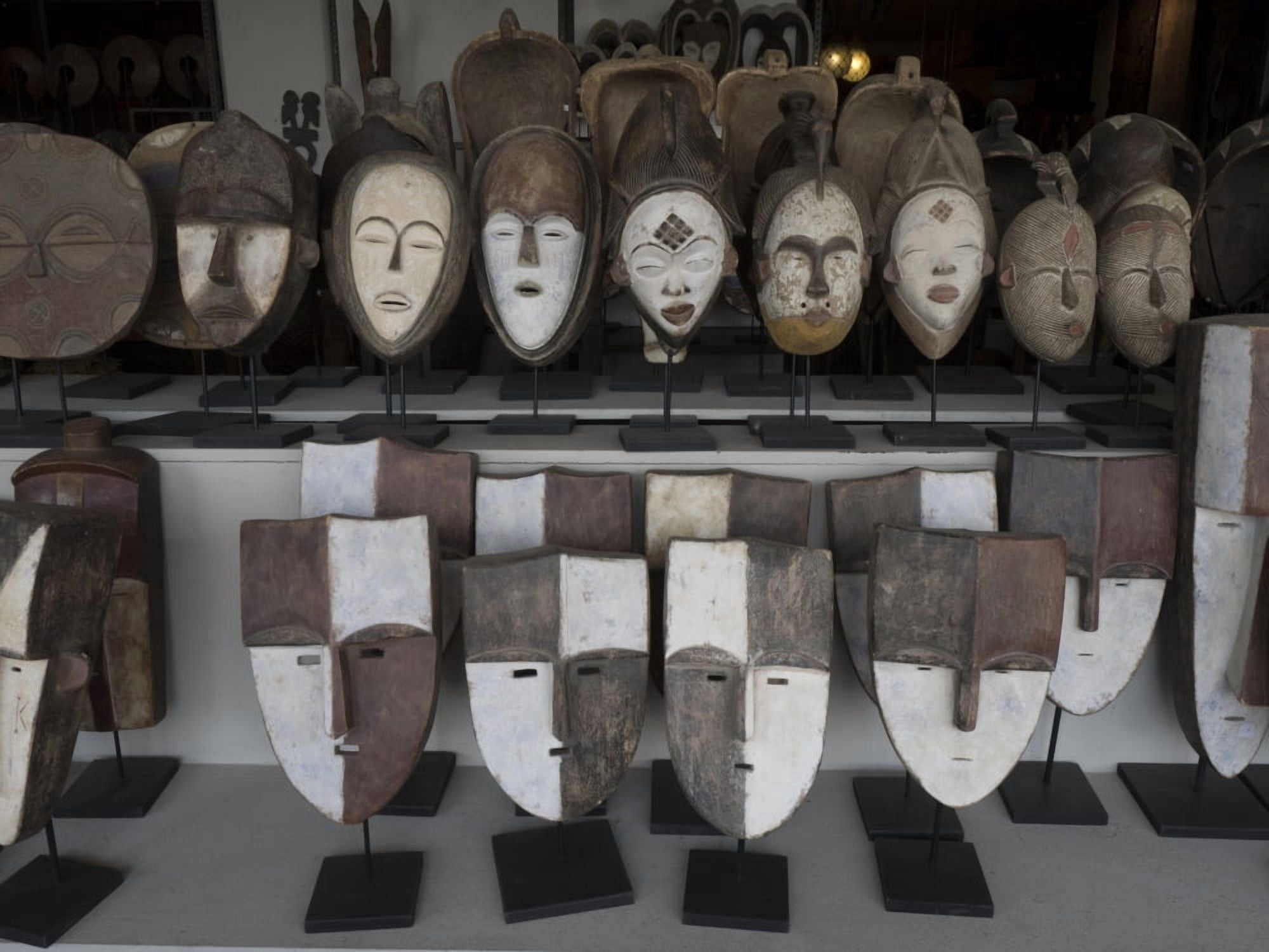 Masks for sale at large craft store Johannesburg Gauteng Province South Africa Canvas Art - Panoramic Images (12 x 16)