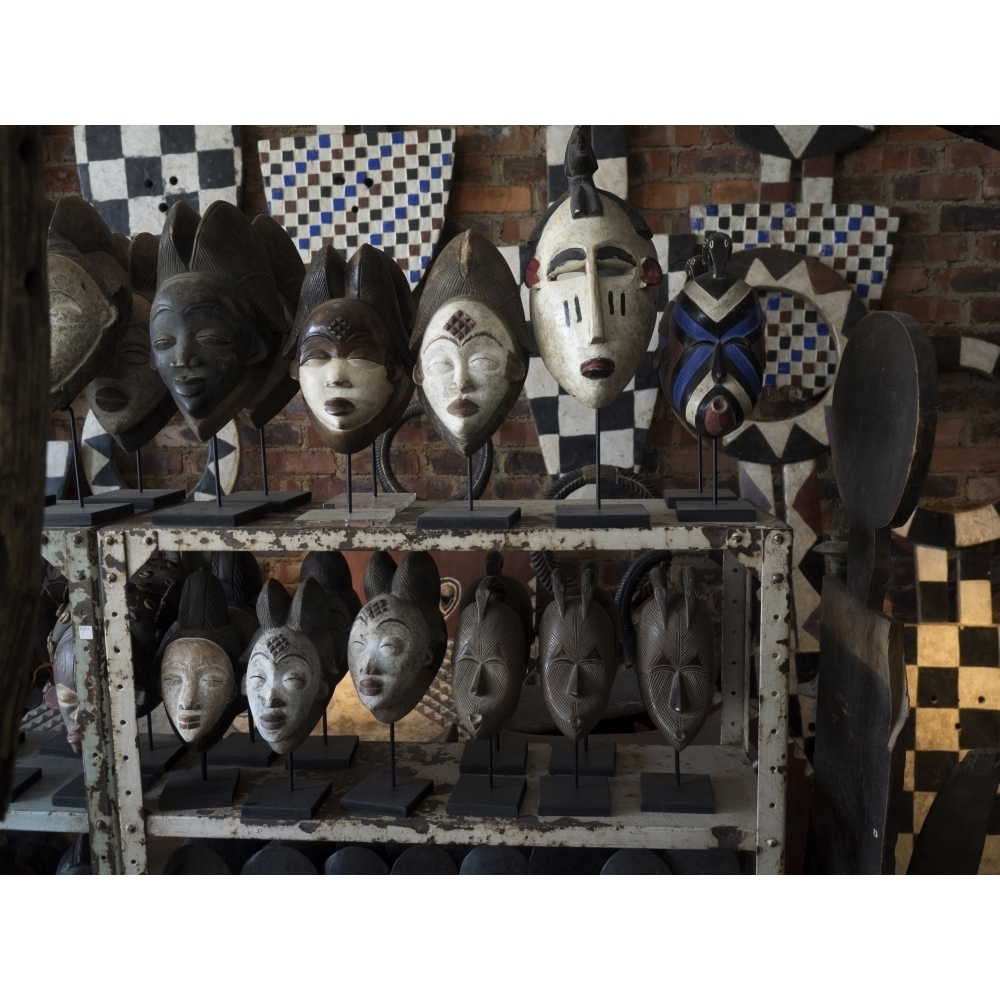 Masks for sale at large craft store Johannesburg Gauteng Province South Africa Poster Print (12