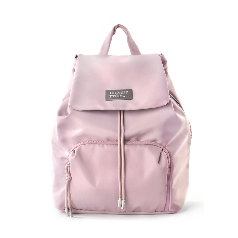 ◆masmarulez◆ 304 Small nylon draw flap backpackCream 50132 Masmarulez 304 Small Draw Flap Backpack – Compact Nylon