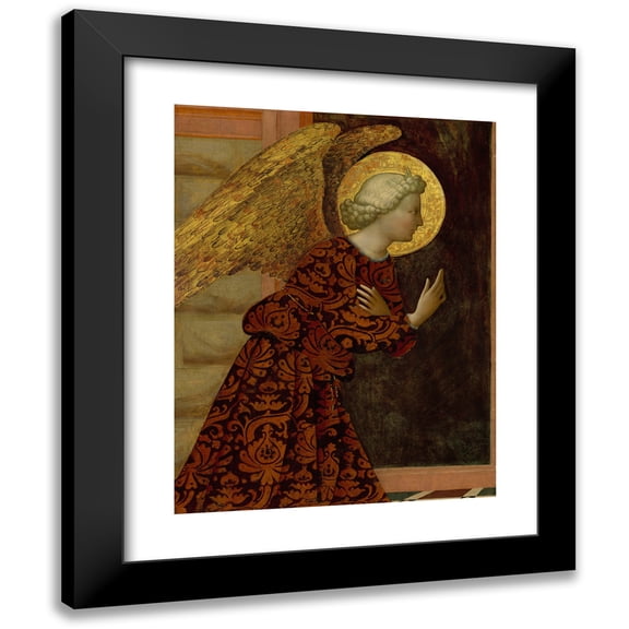 Masolino da Panicale 19x24 Black Modern Framed Museum Art Print Titled - The Archangel Gabriel (C. 1430)
