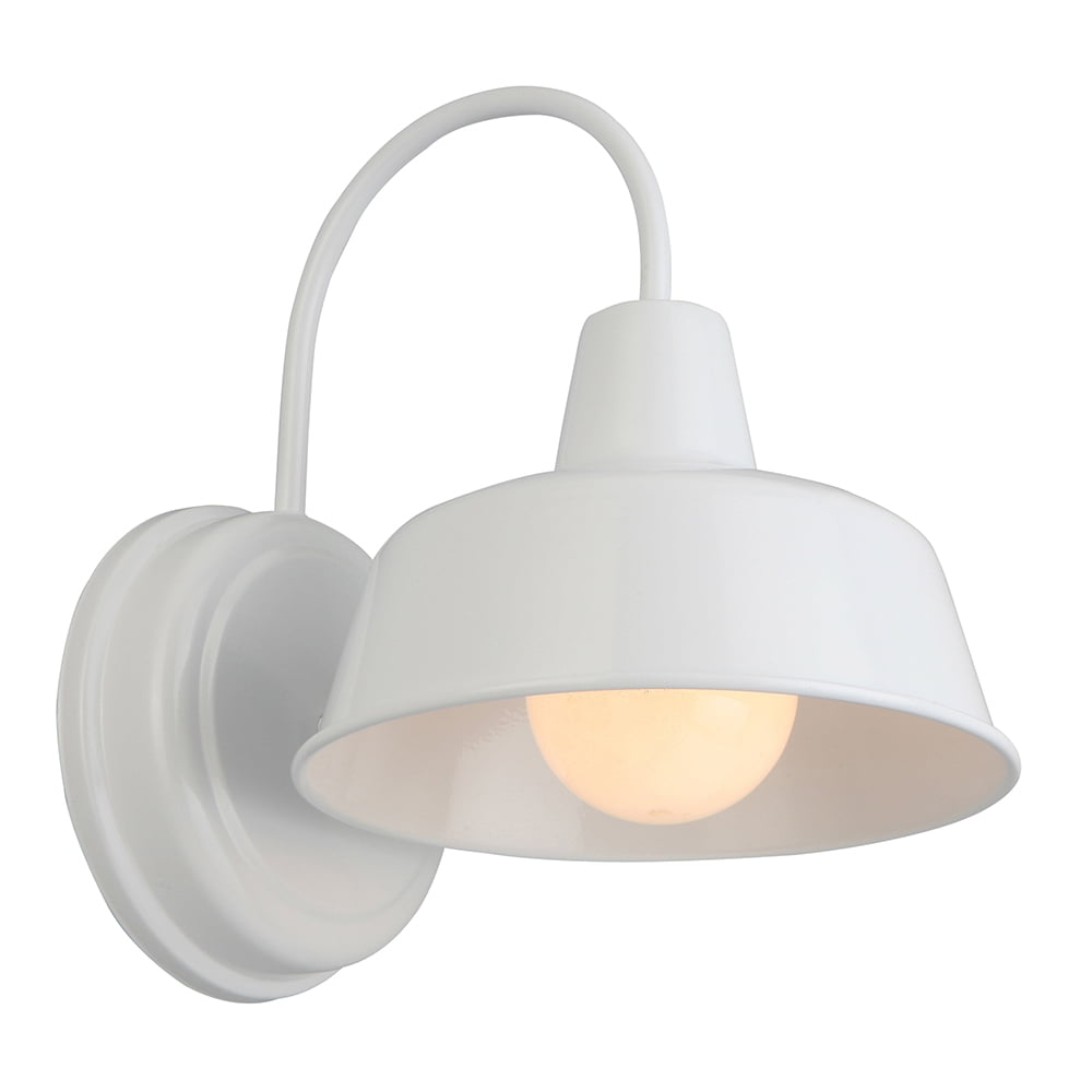 Mason White Steel 8-inch Indoor/Outdoor Wall Light