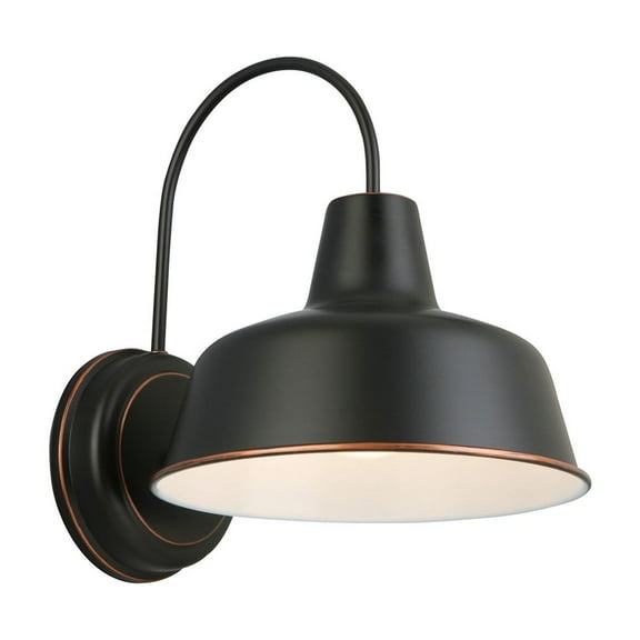 Design House Mason Modern Farmhouse Oil Rubbed Bronze 1-Light Indoor/Outdoor Wall Light with Metal Shade