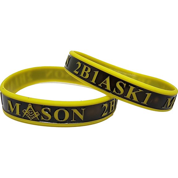 Mason 2-Tone Color Silicone Bracelet [Pack of 4 - Gold - 8"]