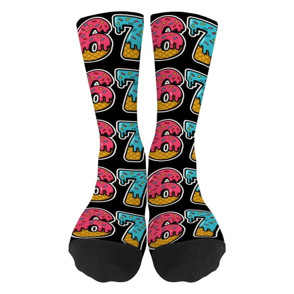 Mason 67 Funny Ice Creams Drips Baseball Socks for ladiesShip Next Day Novelty Casual Crew Socks Hot Pink