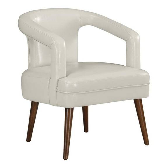 Mason Accent Reception Chair in Cream Faux Leather