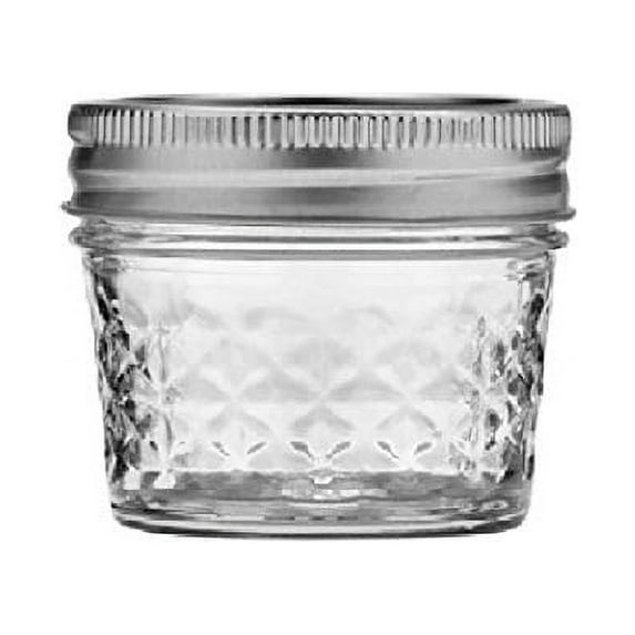 Mason Ball Jelly Jars-4 oz. each - Quilted Crystal Style - Set of 8