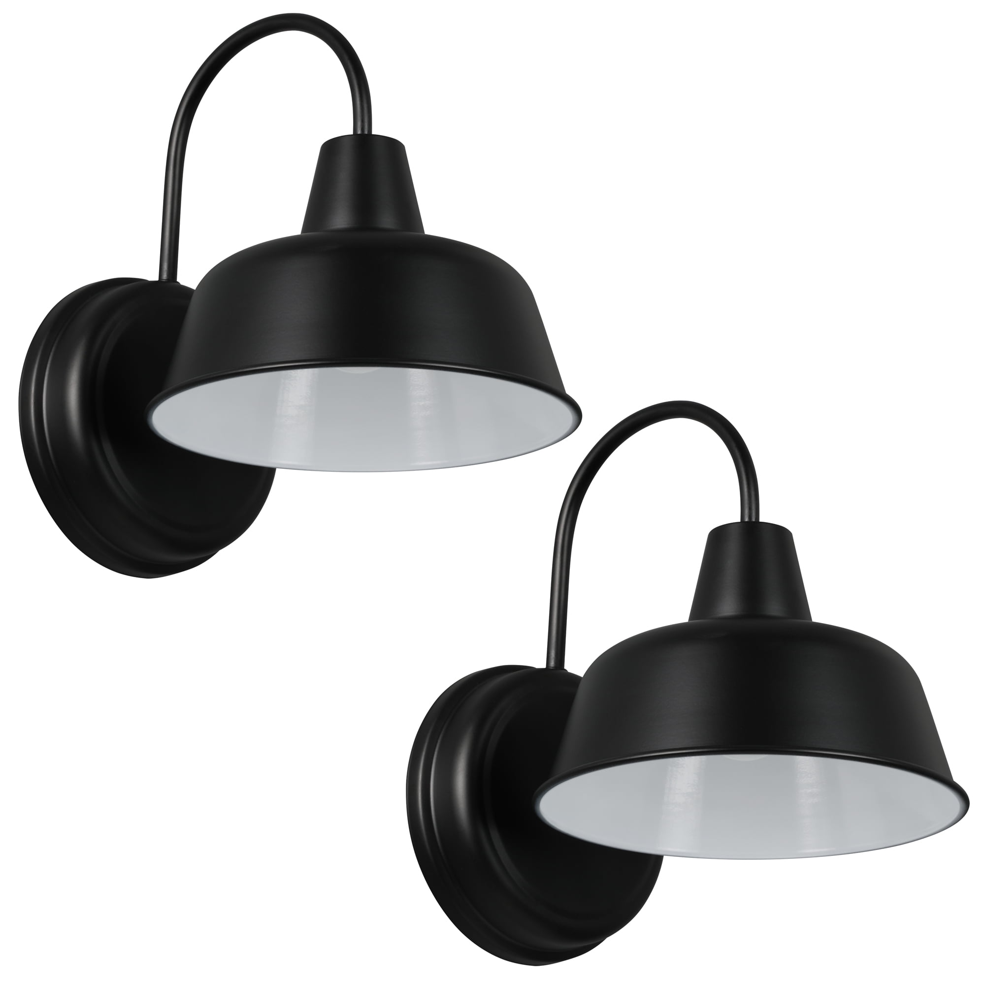 Matte Black Dimmable Outdoor Wall Light Sconce Set