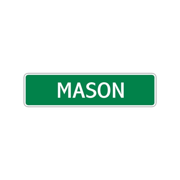 Mason Boys Children Name Letter Printed Label Wall Plaque Indoor Outdoor Decoration Aluminum Sign 4"x13.5"