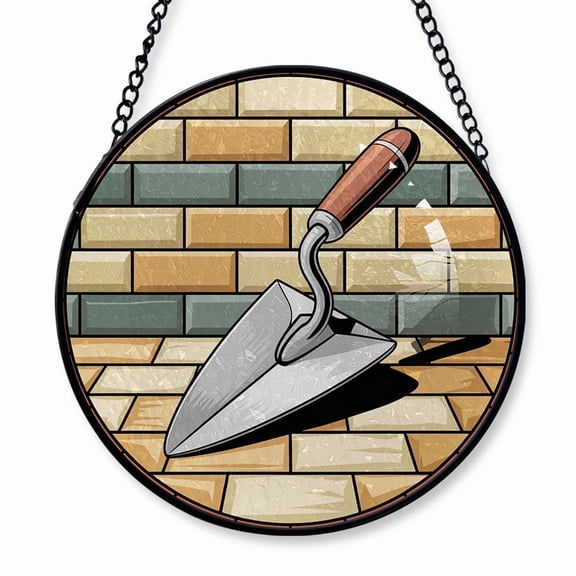 Mason Bricklayer Stained Glass Suncatcher Window Hanging Personalized Window Hanging, Holiday Gifts for Mason Bricklayer, Colleagues, Parents or Friends, Christmas 2025