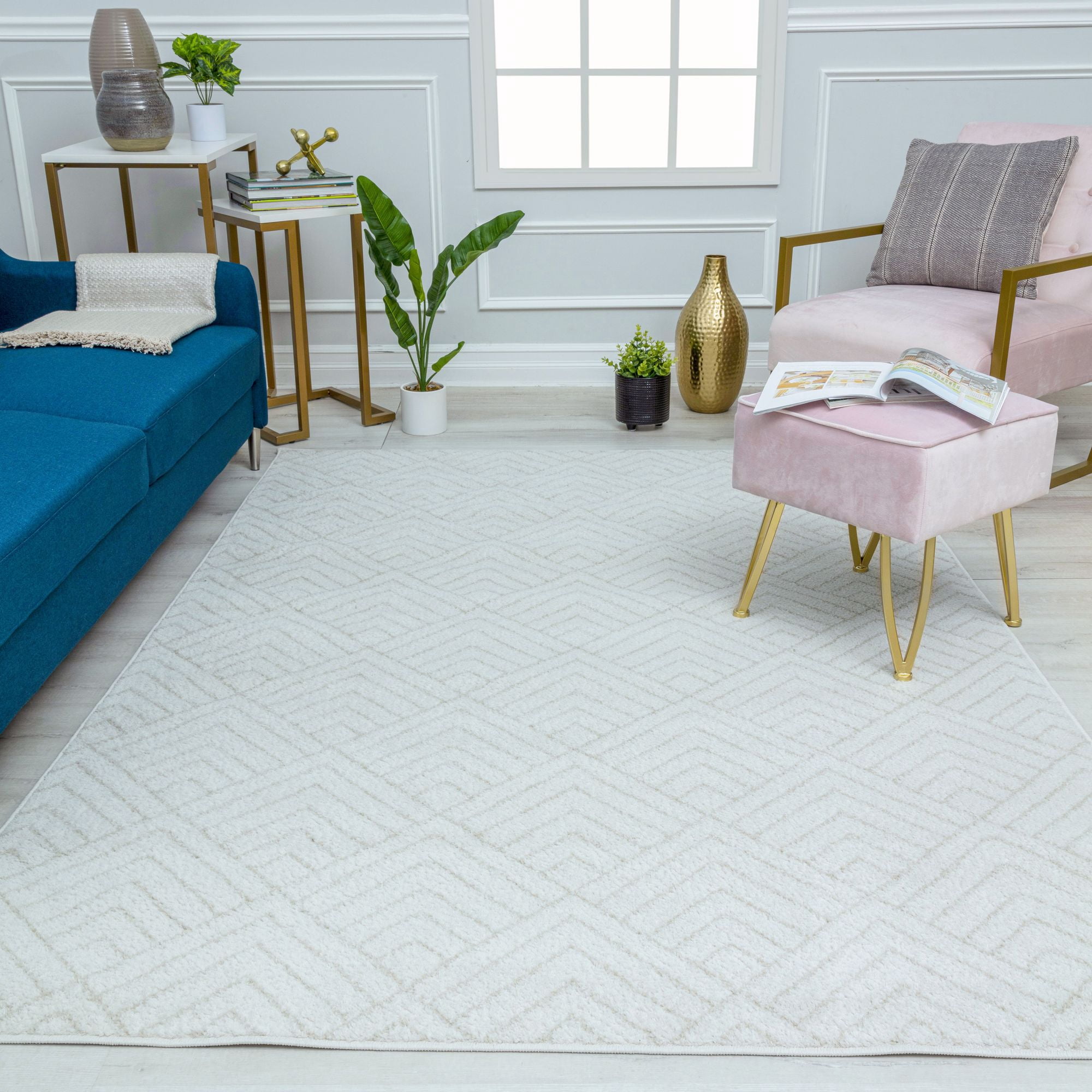 Mason Brooks Azure AZ10C Deco Cream Geometric Contemporary Ivory Area Rug, 8'3" X 10'0"