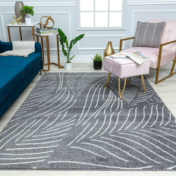 Mason Brooks Azure AZ25C Palm Grey Geometric Contemporary Gray Area Rug, 8'3" X 10'0"