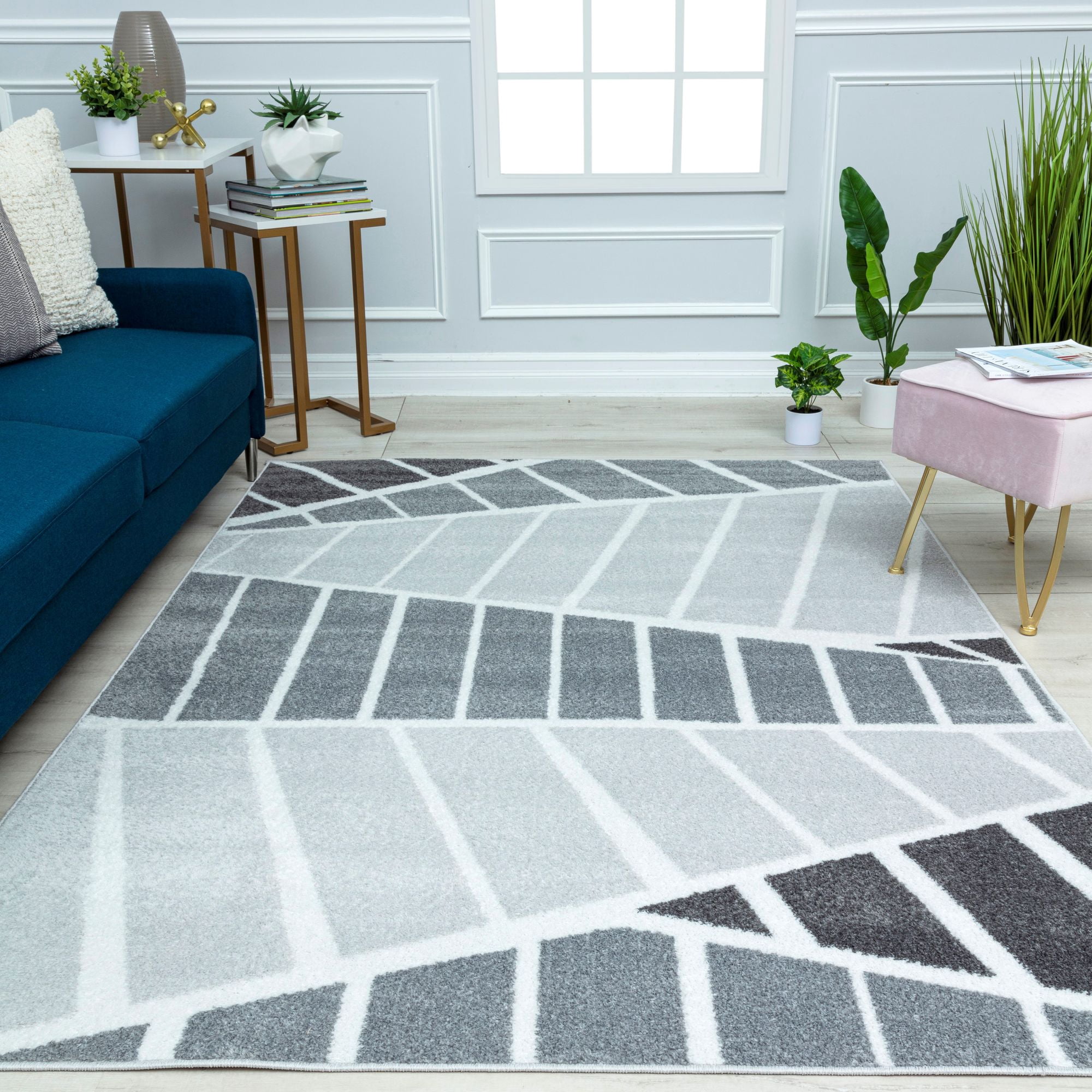Mason Brooks Azure AZ45B Evening Shadow Geometric Contemporary Gray Area Rug, 8'3" X 10'0"