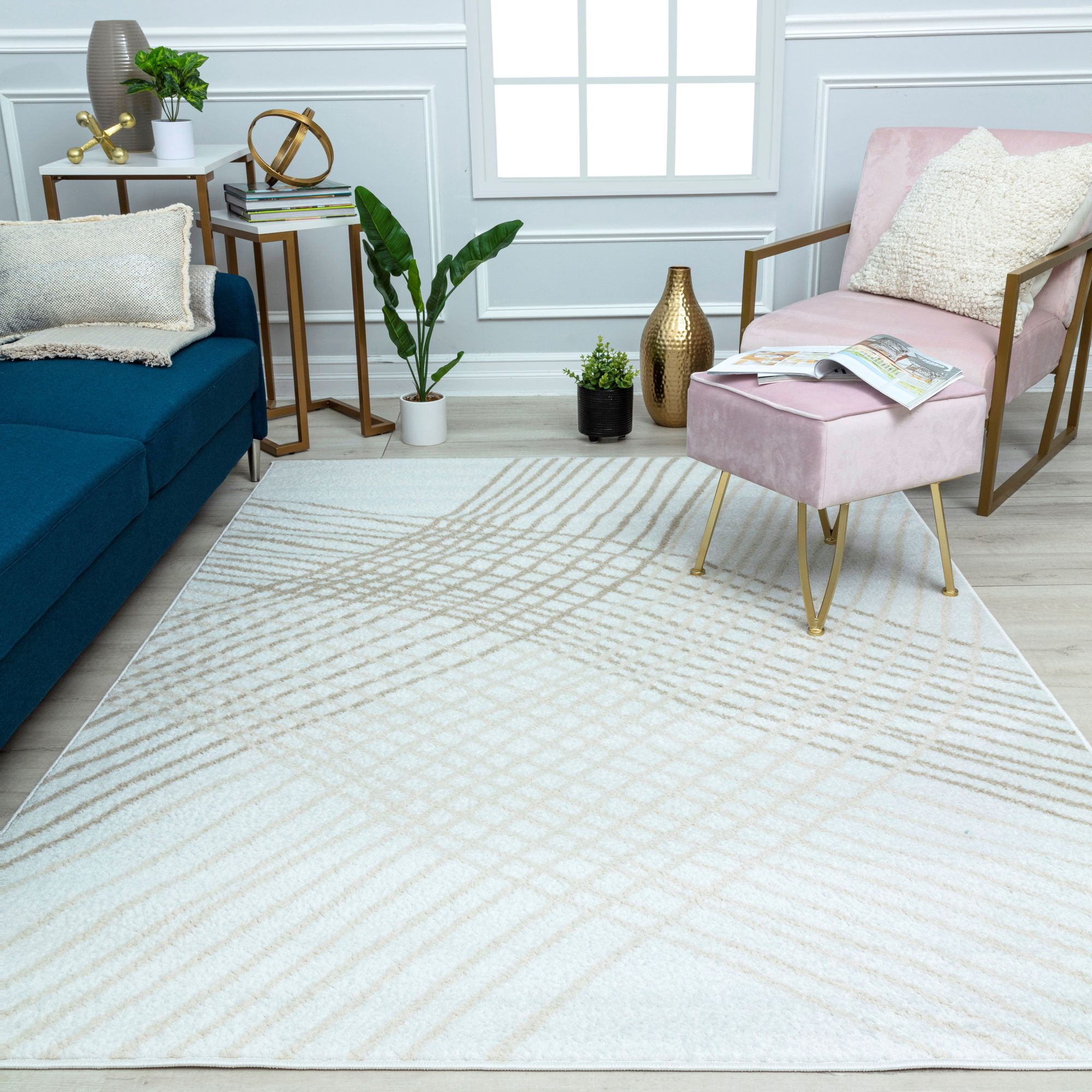 Mason Brooks Azure AZ55A Shiitake Geometric Contemporary Tan Area Rug, 8'3" X 10'0"