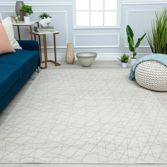 Mason Brooks Azure AZ65B Grecian Ivory Geometric Contemporary Ivory Area Rug, 2'0" X 8'0"