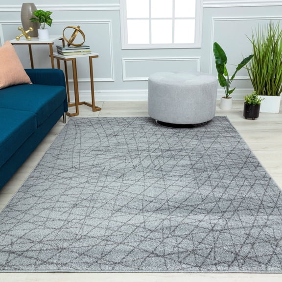 Mason Brooks Azure AZ65C Steely Gray Geometric Contemporary Gray Area Rug, 8'3" X 10'0"