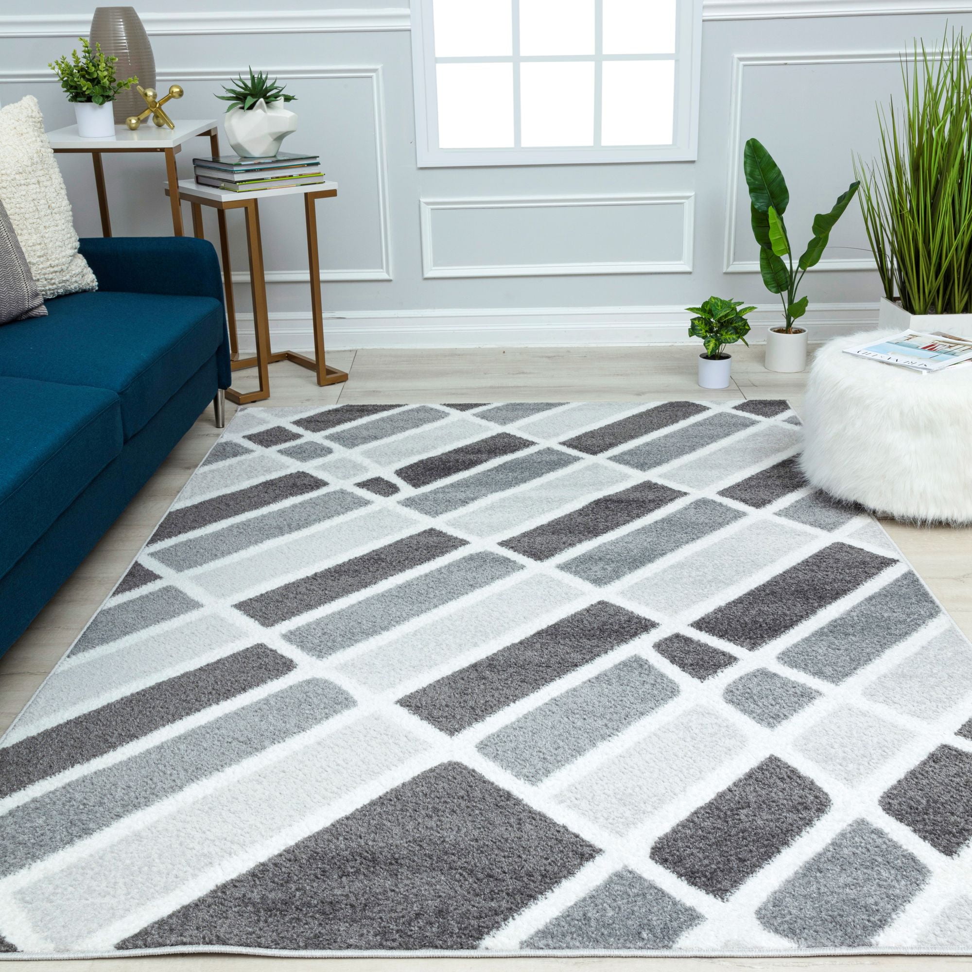 Mason Brooks Azure AZ90A Grays Harbor Geometric Contemporary Gray Area Rug, 8'3" X 10'0"