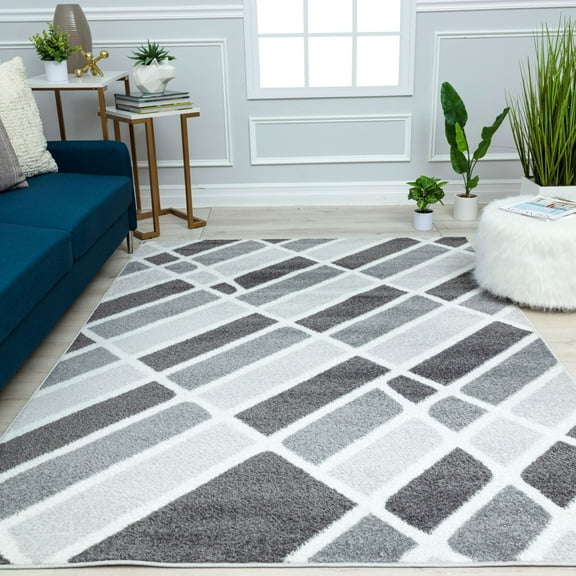 Mason Brooks Azure AZ90A Grays Harbor Geometric Contemporary Gray Area Rug, 8'3" X 10'0"